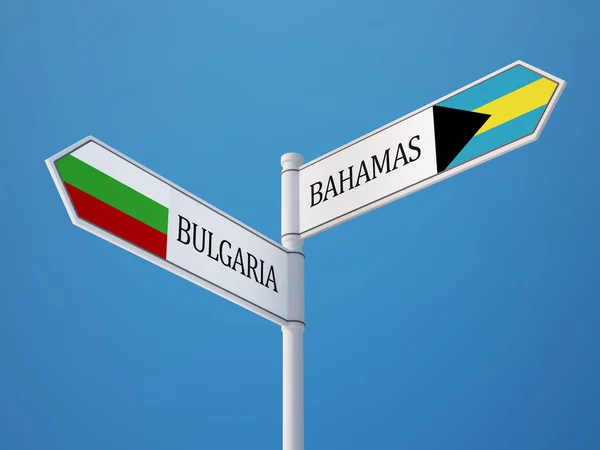 Bulgarien Bahamas tecken flaggor koncept — Stockfoto