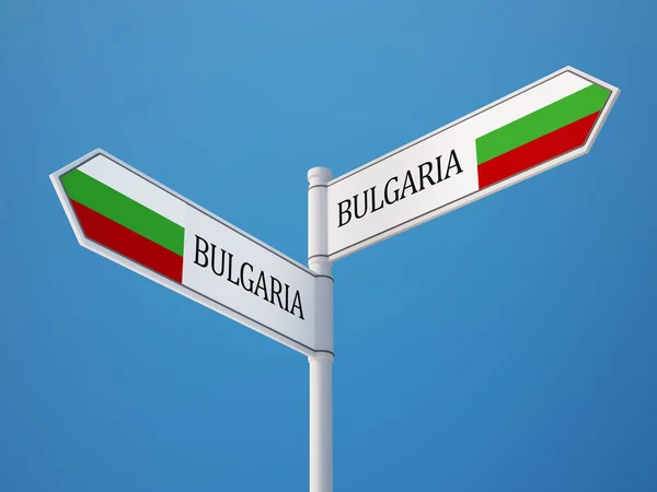 Bulgarije teken vlaggen Concept — Stockfoto