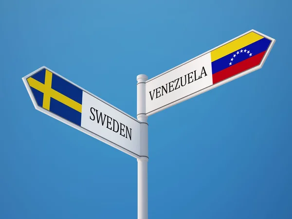 Venezuela Sweden  Sign Flags Concept — Stock Photo, Image