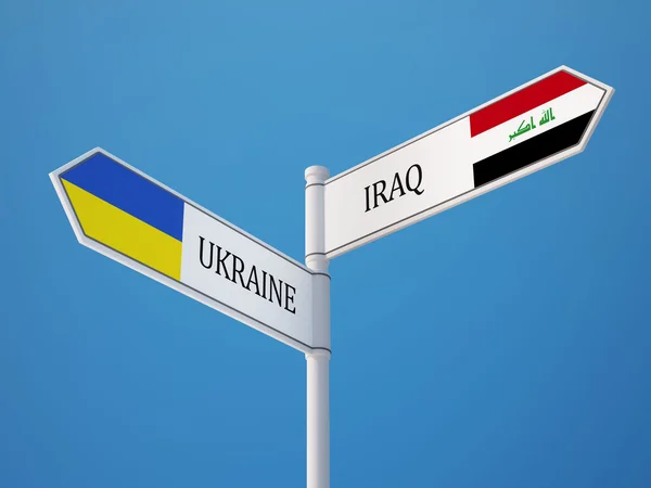 Ukraine Irak Signer Drapeaux Concept — Photo