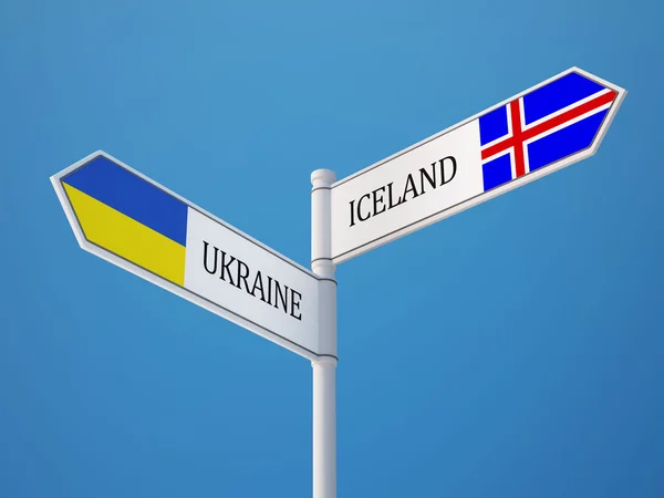 Islandia Ucrania Sign Flags Concept —  Fotos de Stock