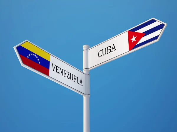 Venezuela Cuba  Sign Flags Concept — Stock Photo, Image