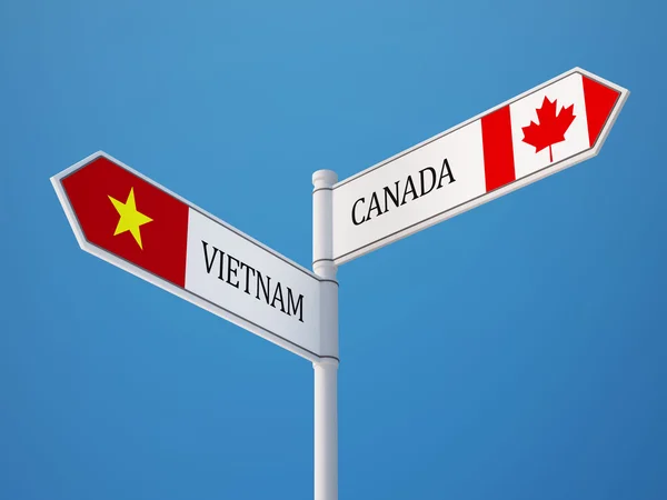 Vietnam Kanada znamení příznaky koncept — Stock fotografie