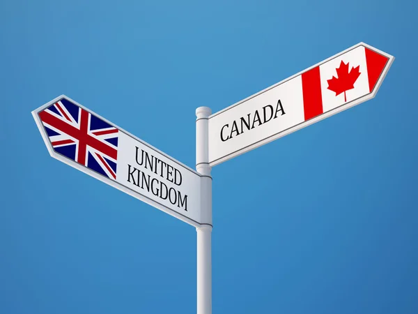 United Kingdom Canada  Sign Flags Concept — Stock Photo, Image