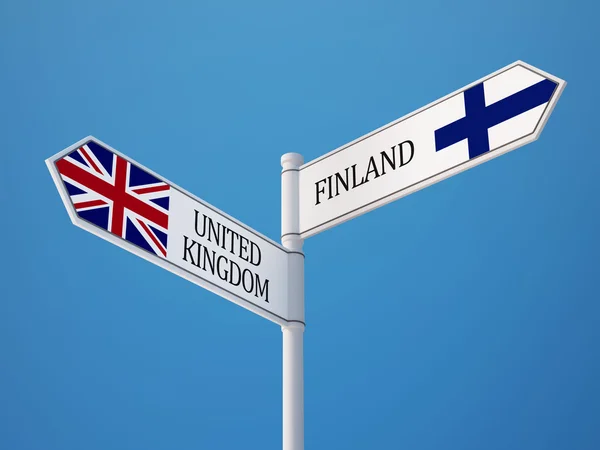 United Kingdom Finland  Sign Flags Concept — Stock Photo, Image