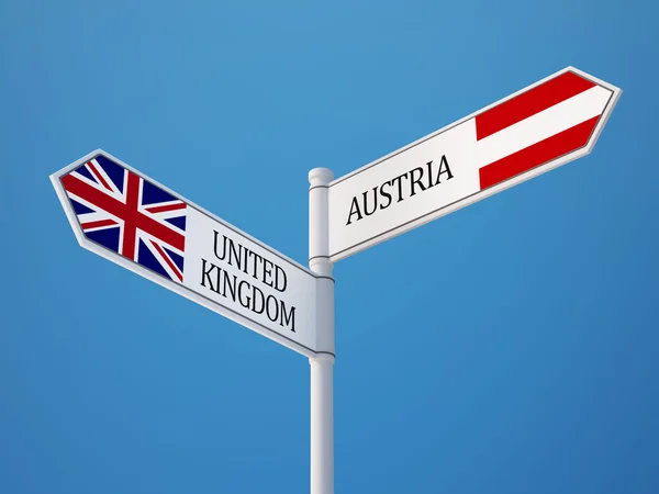 Reino Unido Austria Sign Flags Concept —  Fotos de Stock