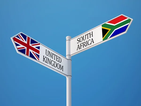 United Kingdom South Africa Sign Flags Concept — Stock Photo, Image