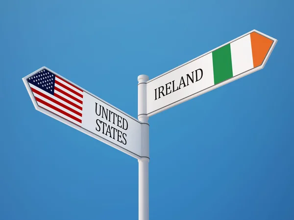 Stati Uniti Irlanda Sign Flags Concept — Foto Stock