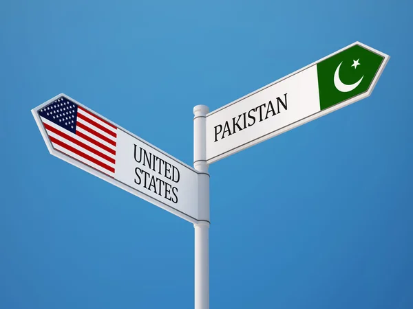 Pakistan ABD işaret bayrakları kavramı — Stok fotoğraf
