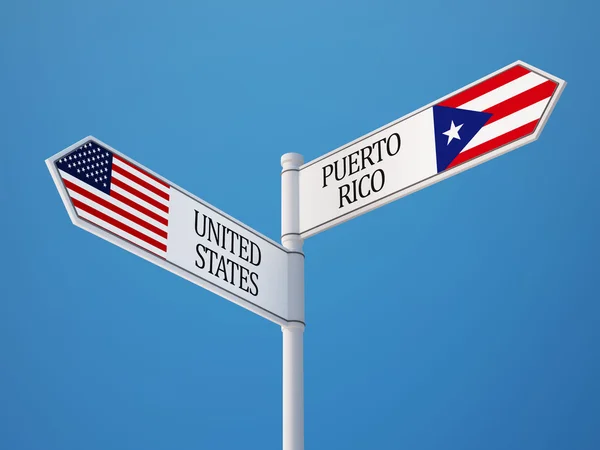 Puerto Rico Stanów Zjednoczonych znak flagi koncepcja — Zdjęcie stockowe
