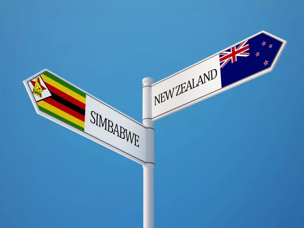 津巴布韦新西兰标志标志概念 — 图库照片