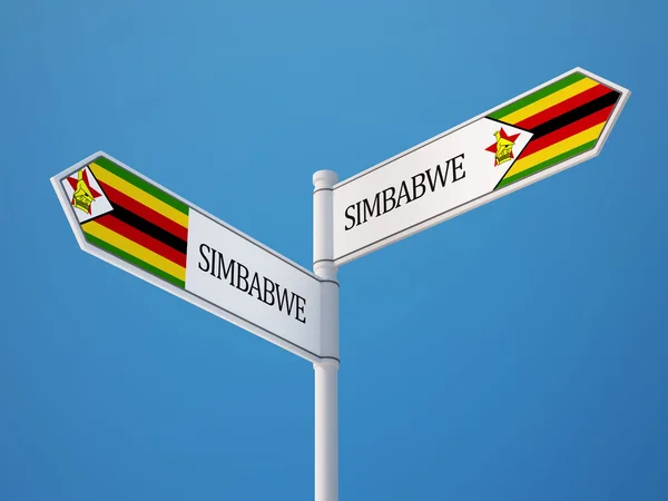 Zimbabwe Zeichen Flags Konzept — Stockfoto
