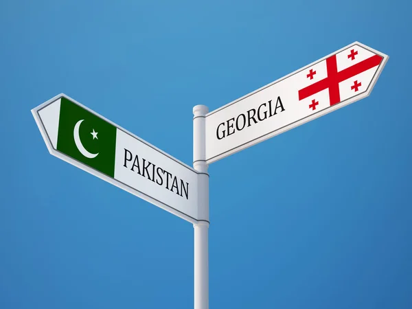 Pakistan Georgië Sign vlaggen Concept — Stockfoto