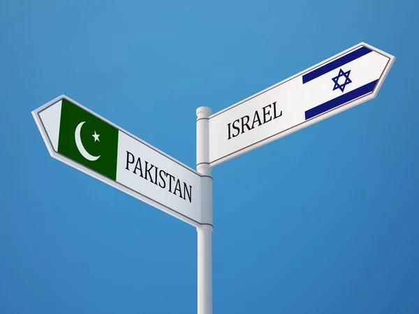 Pakistan Israel  Sign Flags Concept — Stock Photo, Image