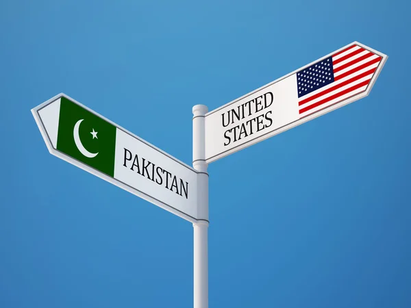 Pakistan United States  Sign Flags Concept — Stock Photo, Image