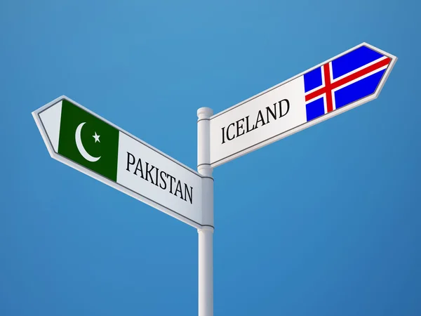 IJsland Pakistan teken vlaggen Concept — Stockfoto