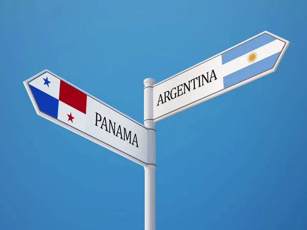 Panama Argentina tecken flaggor koncept — Stockfoto