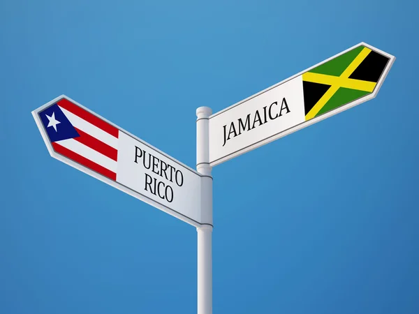 Porto Riko Jamaika işaret bayrakları kavramı — Stok fotoğraf