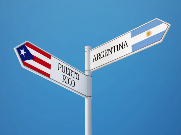 Porto Rico Argentina Sign Flags Conceito — Fotografia de Stock