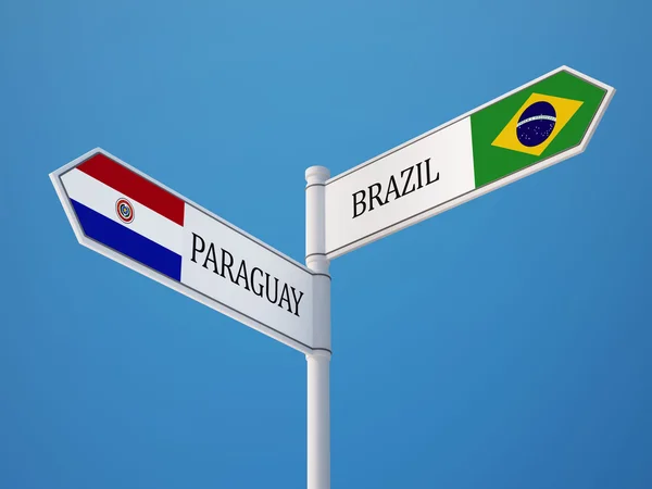 Paraguay Brasilien unterschreibt Flaggen-Konzept — Stockfoto