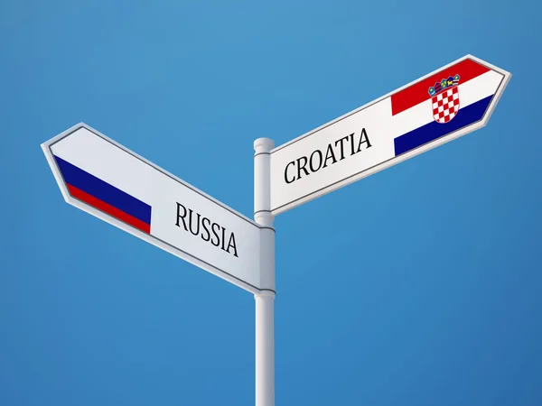 Росія Хорватії знак прапори концепції — стокове фото