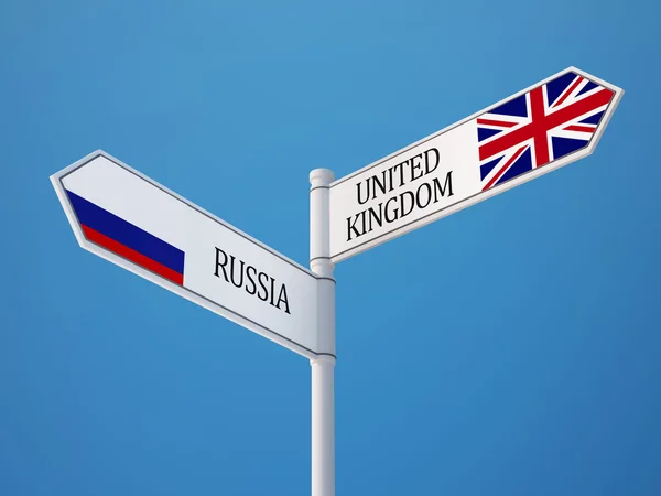 Rússia Reino Unido Signo Bandeiras Conceito — Fotografia de Stock