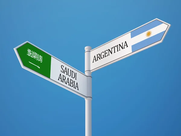 Arábia Saudita Argentina Sign Flags Concept — Fotografia de Stock