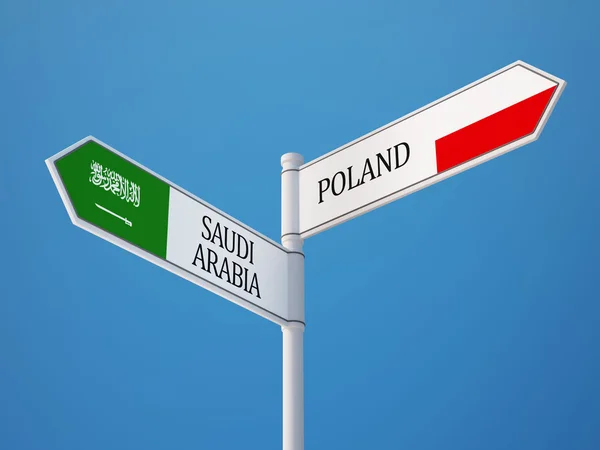 Poland Saudi Arabia  Sign Flags Concept — Stock Photo, Image