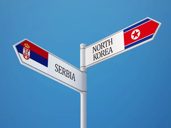 Dél-afrikai Köztársaság Észak-Korea bejelentkezési jelzők koncepció — Stock Fotó