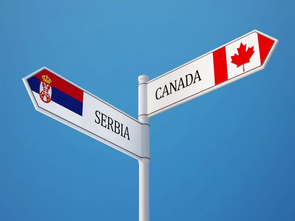 Serbie Le Canada signe le concept des drapeaux — Photo