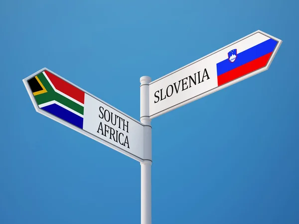 South Afrika Slovenia  Sign Flags Concept — Stock Photo, Image