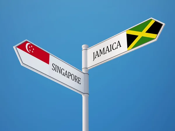 Сингапурская Ямайка подписала концепцию флагов — стоковое фото