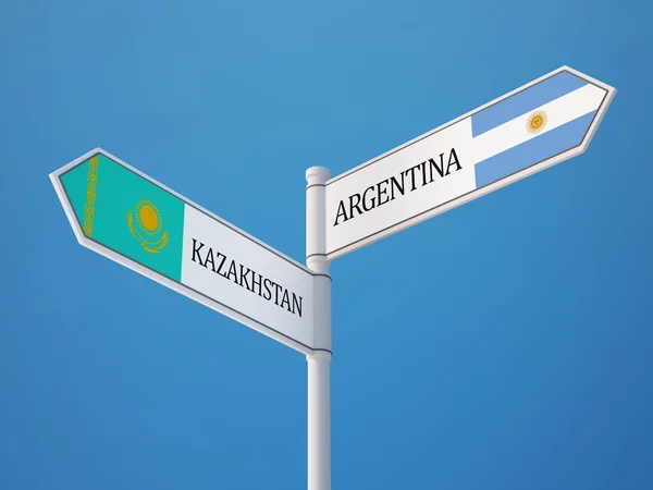 Konsep Tanda Isyarat Kazakhstan Argentina — Stok Foto