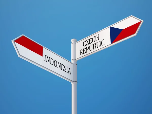 Indonesië Tsjechië teken vlaggen Concept — Stockfoto