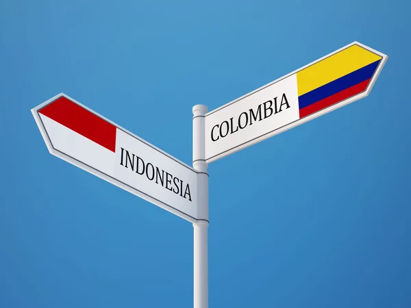 Indonesië Colombia teken vlaggen Concept — Stockfoto