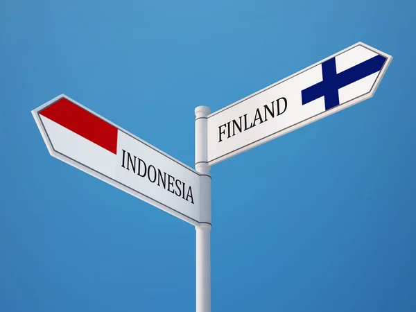 インドネシア フィンランド符号フラグ コンセプト — ストック写真