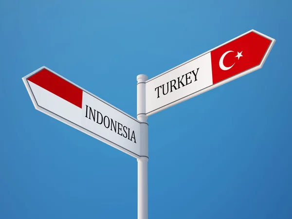 Индонезия Турция подписала Концепцию флагов — стоковое фото