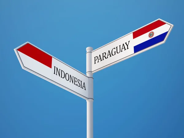 Indonesia Paraguay Firma el concepto de banderas —  Fotos de Stock