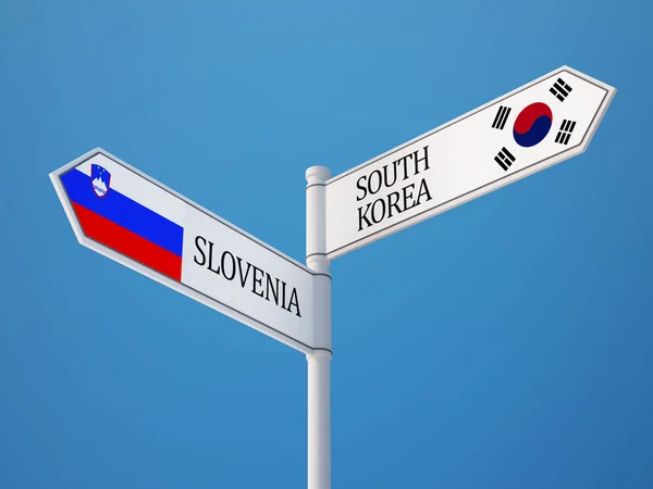 Koncept znamení Jižní Korea Slovinsko — Stock fotografie