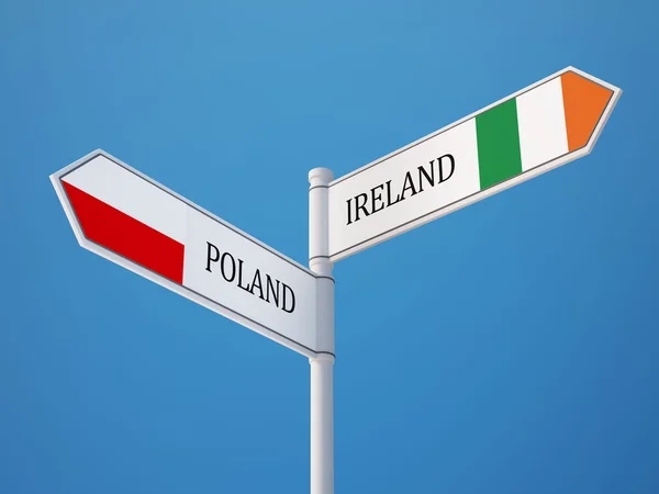 Polska Irlandia znak flagi koncepcja — Zdjęcie stockowe