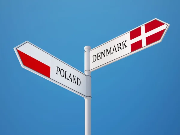 Polen Denemarken teken vlaggen Concept — Stockfoto
