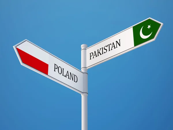 Poland Pakistan  Sign Flags Concept — Stock Photo, Image