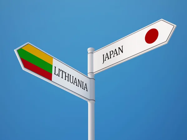 Litouwen Japan teken vlaggen Concept — Stockfoto