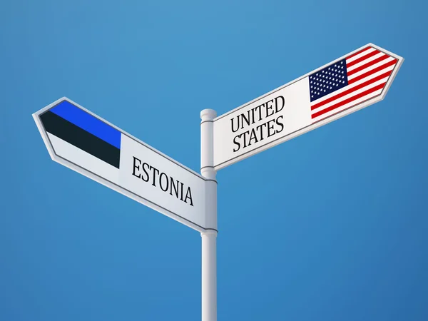 Estland USA skylt flaggor koncept — Stockfoto