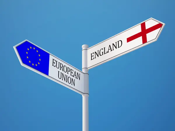 Avrupa Birliği'nin İngiltere işaret bayrakları kavramı — Stok fotoğraf