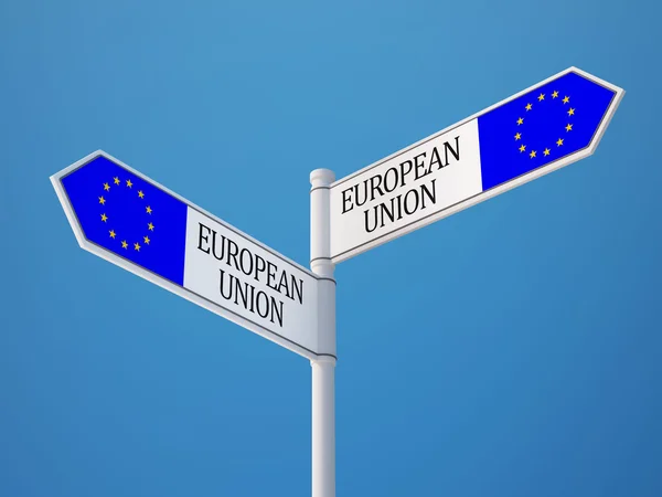 Europeiska unionen undertecknar flaggor koncept — Stockfoto