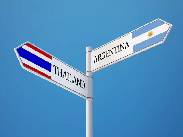 Thailandia Argentina Firmare Bandiere Concetto — Foto Stock