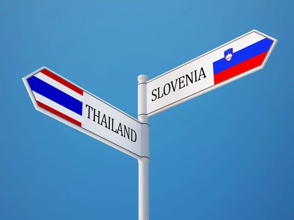 タイ スロベニア符号フラグ コンセプト — ストック写真