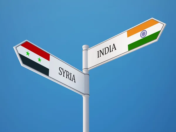 Syria India  Sign Flags Concept — Stock Photo, Image
