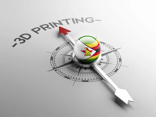 Zimbabwe 3d Printing Concept — Stock Photo, Image